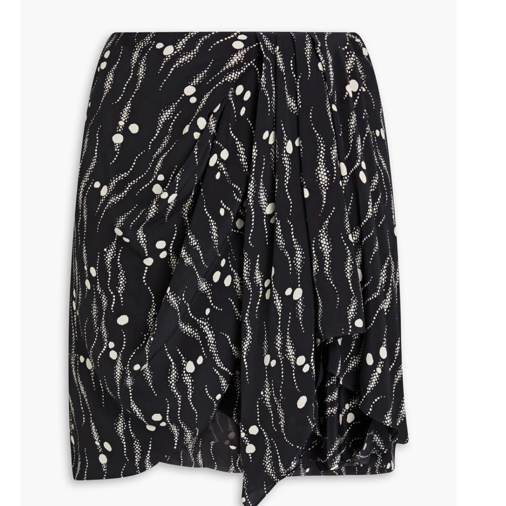 Isabel Marant Ixori Skirt, Women's Size 34, 100% Silk, Gray Ruffle